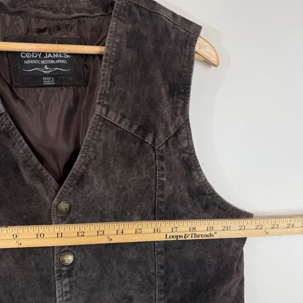 Cody James Leather Vest Brown Distressed Western Cowboy Boho Rugged Rodeo Mens L